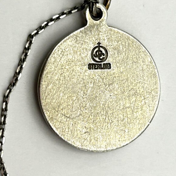 Sterling Silver St Christopher Medal Necklace 16” 925 Italy Chain Religious - Picture 4 of 9